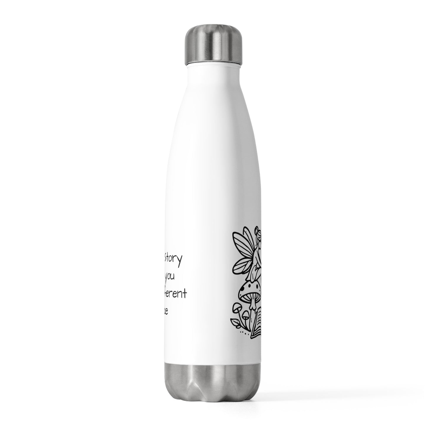 20oz Insulated Bottle - Whimsical Fairy and Book Design