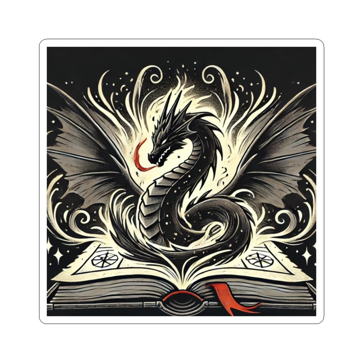 Mystical Dragon | Fantasy Book Art | Perfect for Laptop & Hydro Flask | Gift for Book Lovers